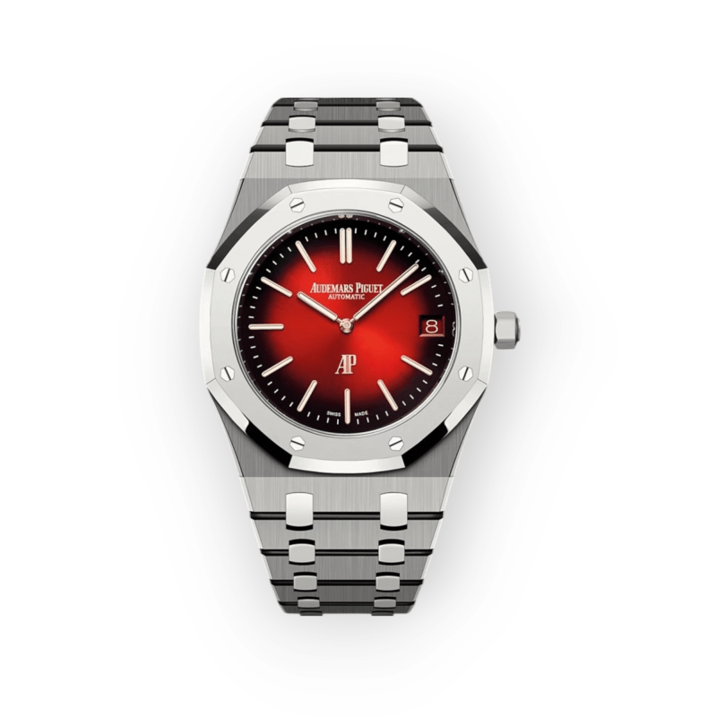 Pre-owned Audemars Piguet Royal Oak "Jumbo" Extra-Thin Burgundy Dial Titanium 16202XT.OO.1240XT.01