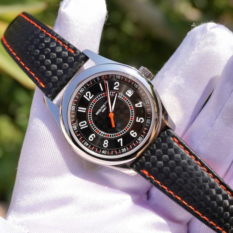 Pre-owned Patek Philippe Calatrava Ebony Black Carbon Motif Dial White Gold 40mm 6007G-010