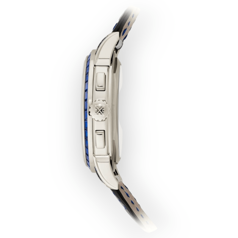 Pre-Owned Patek Philippe Grand Complications Manual Winding 41mm Perpetual Calendar Chronograph Blue Dial Baguette Cut Sapphire Platinum 5271/11P - Image 4