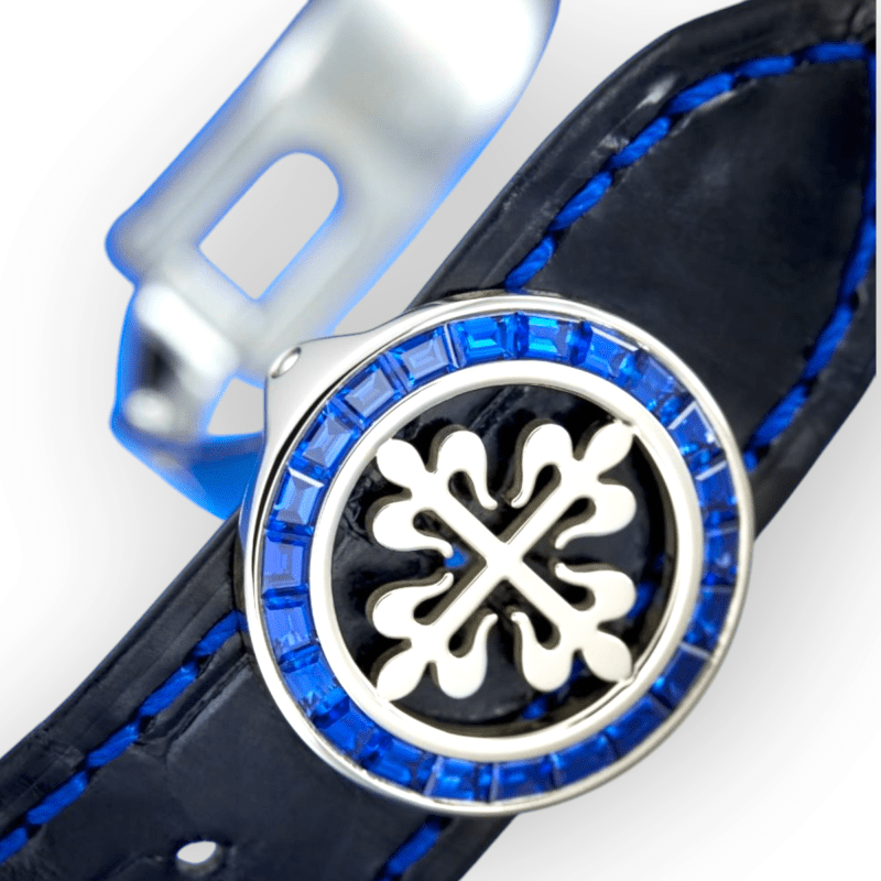 Pre-Owned Patek Philippe Grand Complications Manual Winding 41mm Perpetual Calendar Chronograph Blue Dial Baguette Cut Sapphire Platinum 5271/11P - Image 5