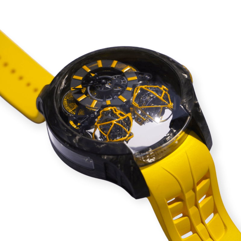 Purnell Escape II Forged Carbon Yellow Watch 48mm Triple-Axis Tourbillon P03YWCB - Image 2