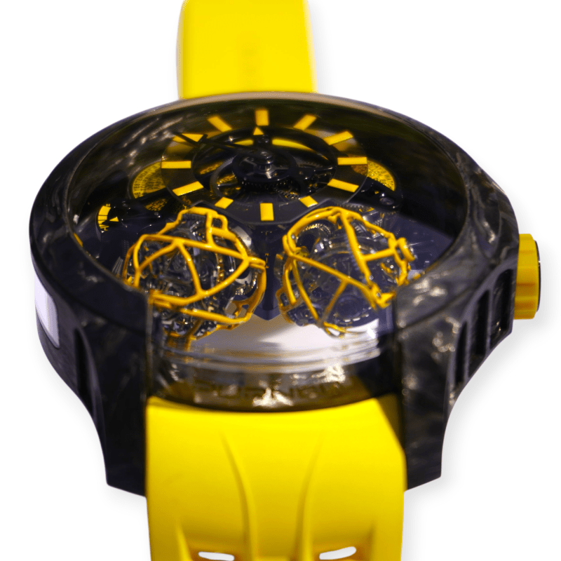 Purnell Escape II Forged Carbon Yellow Watch 48mm Triple-Axis Tourbillon P03YWCB - Image 4