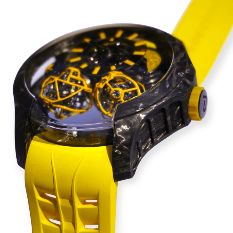 Purnell Escape II Forged Carbon Yellow Watch 48mm Triple-Axis Tourbillon P03YWCB - Image 3