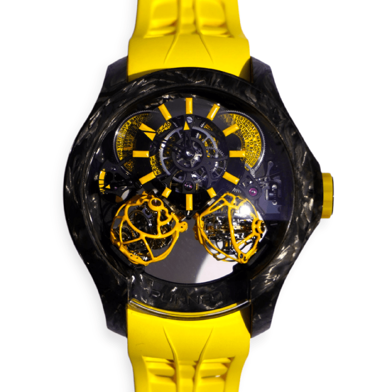 Purnell Escape II Forged Carbon Yellow Watch 48mm Triple-Axis Tourbillon P03YWCB